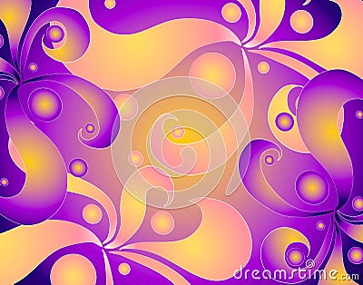 Gold Purple Swirls Background Stock Photo