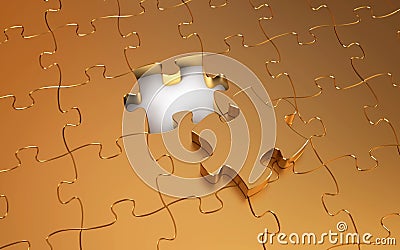 Gold puzzle Stock Photo