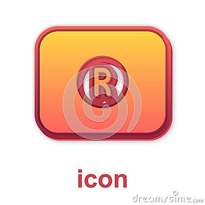 Gold Record button icon isolated on white background. Rec button. Vector Vector Illustration