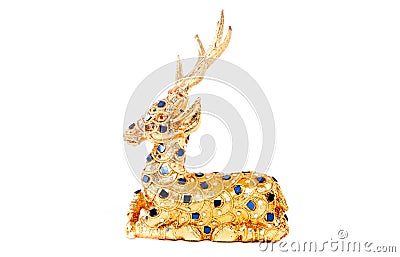 Gold reindeer Stock Photo