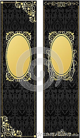 Gold retro, vintage frame Vector Illustration