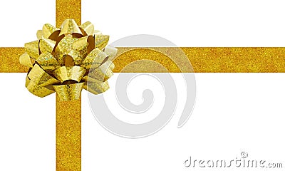 Gold ribbon and bow Stock Photo