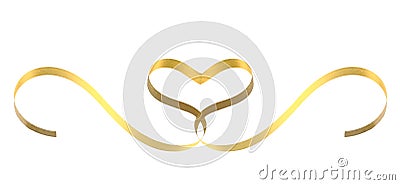 Gold ribbon heart Stock Photo