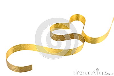 Gold ribbon heart Stock Photo