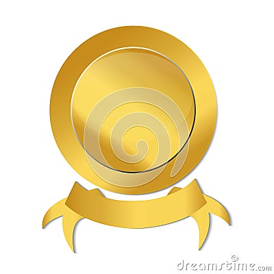 Gold ribbon seal icon logo image vector Vector Illustration