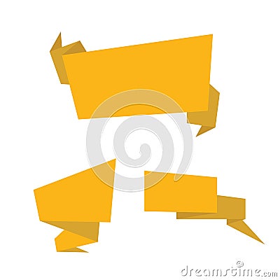 Gold ribbons isolated Stock Photo