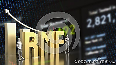 The Gold rmf text for Business concept 3d rendering Stock Photo