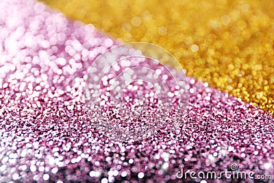 Gold and rose glitter as background Stock Photo