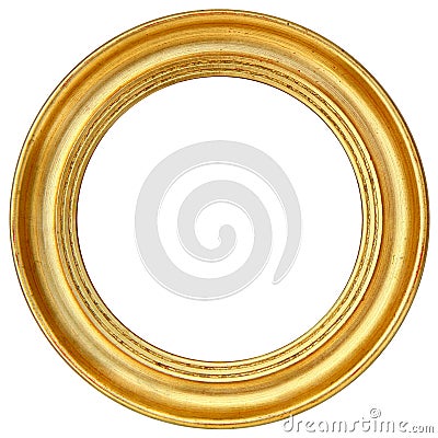 Gold Round Picture Frame Stock Photo