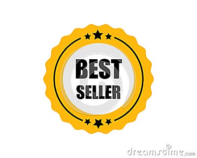 Gold round sticker best seller Vector Illustration