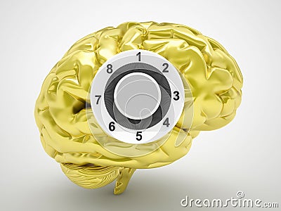 Gold safe brain Stock Photo
