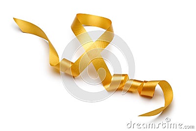 Gold satin ribbon Stock Photo