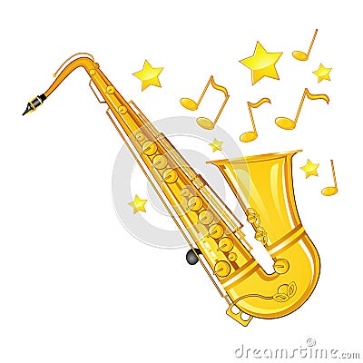 Gold saxophone Vector Illustration