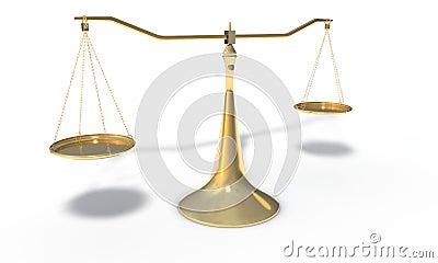 Gold scales isolated on the white, 3d render Stock Photo