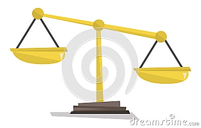 Gold scales of justice vector illustration. Vector Illustration