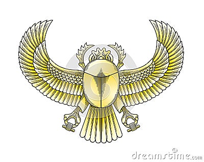 Gold Scarab Vector Illustration