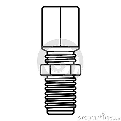 Gold screw bolt icon, outline style Vector Illustration