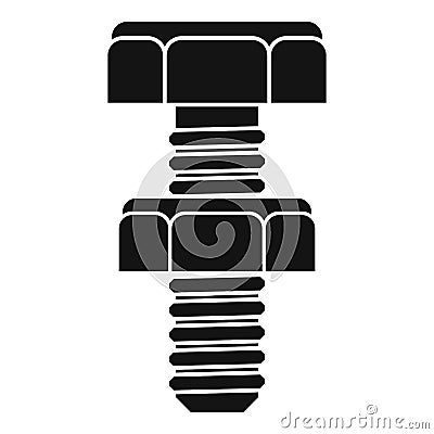 Gold screw bolt icon, simple style Vector Illustration