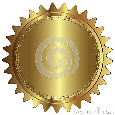 Gold Seal Badge Label Empty Blank Stock Photo