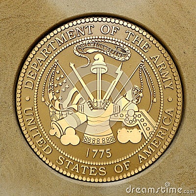 Gold Seal for Military Armed Forces Public Symbol Stock Photo