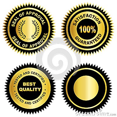 Gold seal /Stamp /Medal blank Vector Illustration