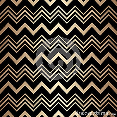 Gold seamless pattern. Background stripe chevron. Elegant zigzag lines. Repeating delicate chevrons striped texture for design. Te Vector Illustration