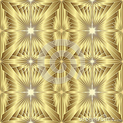 Gold seamless pattern, golden style background Cartoon Illustration