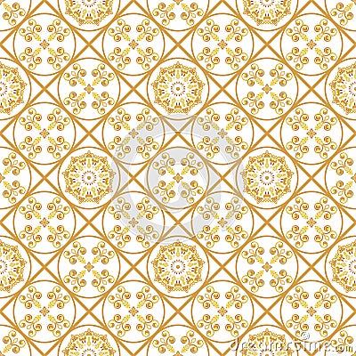 A gold seamlessl pattern for the card or invitation with Islam, Cartoon Illustration