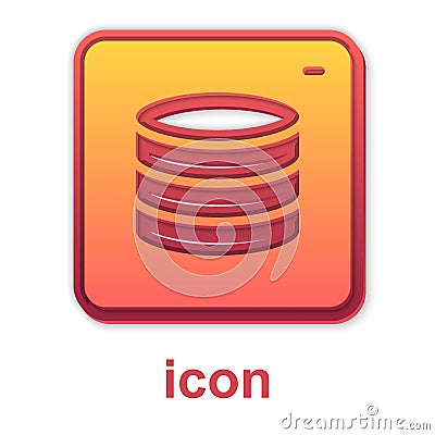Gold Server, Data, Web Hosting icon isolated on white background. Vector Vector Illustration