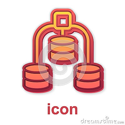 Gold Server, Data, Web Hosting icon isolated on white background. Vector Vector Illustration