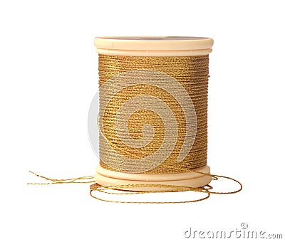 Gold Sewing Thread Stock Photo
