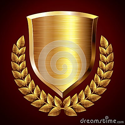 Gold shield Vector Illustration