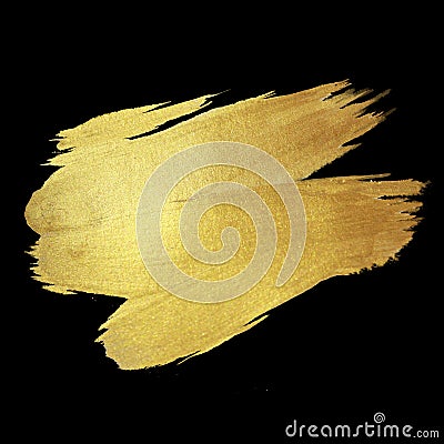 Gold Shining Paint Stain Hand Drawn Illustration Stock Photo