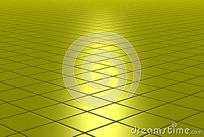 Gold shiny tiled floor Stock Photo