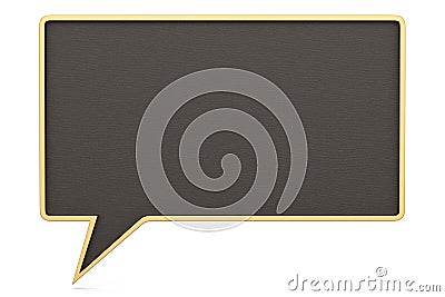 Gold shiny vintage chat bubble border. Golden luxury realistic frame. Isolated On White Background, 3D render. 3D illustration Cartoon Illustration