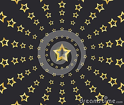 Gold shooting stars Vector Illustration