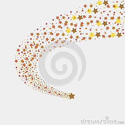 Gold shooting stars Vector Illustration