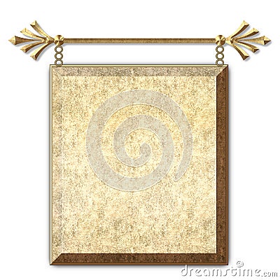 Gold Sign Hanging Stock Photo