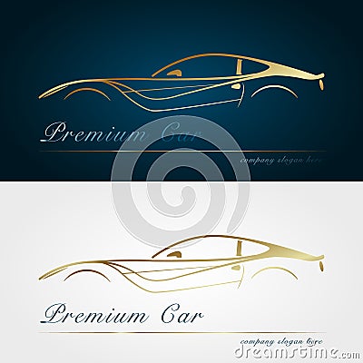 Gold silhouette car Vector Illustration