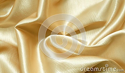 Gold silk fabric Stock Photo