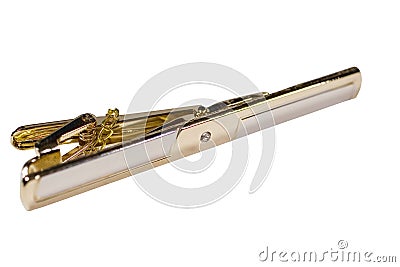 Gold and silver plated tie-clip Stock Photo