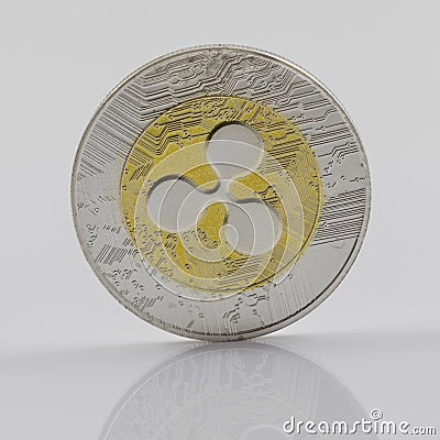 A Gold and Silver Ripple XRP Token Editorial Stock Photo