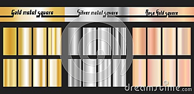 Gold silver and rose gold gradient Vector Illustration