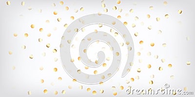 Gold, Silver VIP Flying Bokeh Confetti. Sparkling Vector Illustration