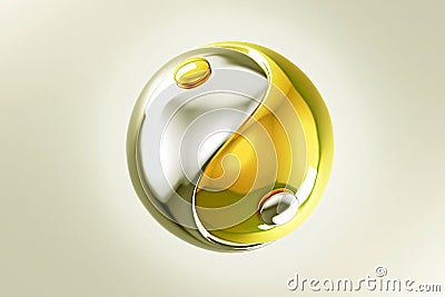 Gold and Silver Yin Yang Stock Photo