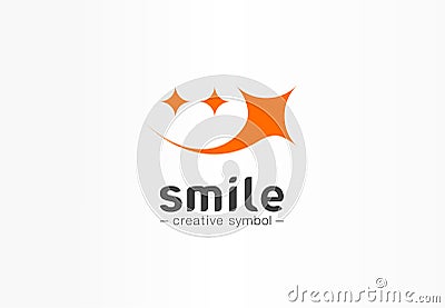 Gold smile creative symbol concept. Smiley star, kindness emoji, happy face, circus abstract business logo. fun party Vector Illustration