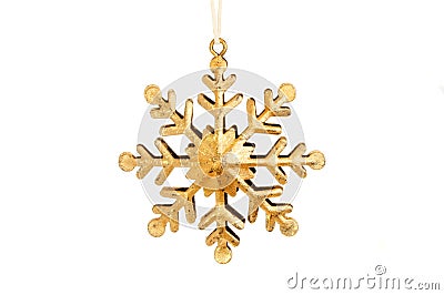 Gold snowflake decoration Stock Photo