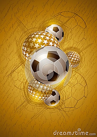 Gold Soccer Abstract Design Stock Photo