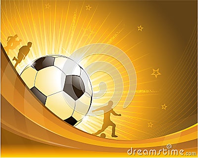 Gold soccer background illustration Vector Illustration