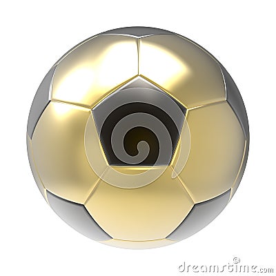 Gold Soccer ball 3D render Stock Photo